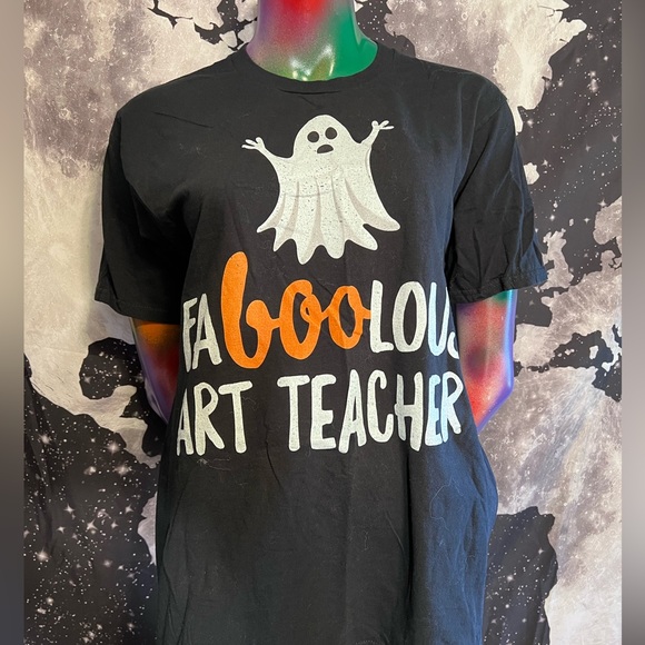 Port and Company Tops - Faboolous Art Teacher Halloween tshirt EUC men’s medium fits a women’s large